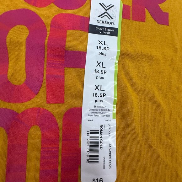 NEW! Xersion Big Girls T-Shirt "Power Of Me" XL Cotton Blend Quick Dry V-Neck - Picture 3 of 7